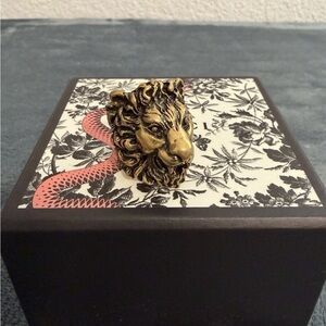 BRAND NEW Classic Gucci Lion Head Bronze Ring Size 13 / Small / 6.5